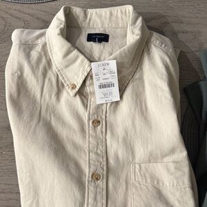 J. Crew Men's Beige Button Down Shirt NWT SIZE L